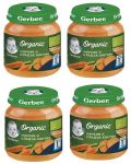 Моето първо пюре Nestle Gerber Organic - Морков и сладък картоф, 4 х 125 g  - 1t