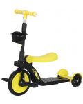 Мултифункционална триколка 3 в 1 Ocie - Балансиращо колело, тротинетка и скутер Fire, жълта - 1t