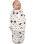 Муселинова антистрес пелена за новородено Sevi Baby - Сиви звезди - 3t