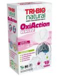 Натурални таблетки за премахване на петна Tri-Bio - За бяло пране, Oxi-Action, 18 таблетки - 1t