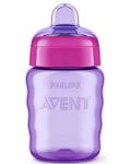 Неразливаща чаша Philips Avent - 260 ml, За лесен преход, за момиче - 3t