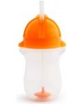Munchkin Чаша със сламка Weighted Flexi-Straw Cup 284ml оранж - 1t