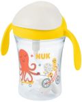 Неразливаща чаша със сламка NUK - Motion Cup, 230 ml, жълта - 1t