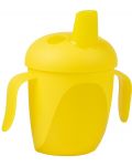 Неразливаща се чаша  Canpol - С твърд накрайник, Tropical Bird, жълта, 240 ml - 2t