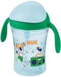 Неразливаща чаша със сламка NUK - Motion Cup, 230 ml, зелена - 1t