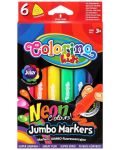Неонови маркери Colorino Kids - Jumbo, 6 цвята  - 1t