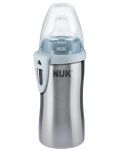 Шише със силиконов накрайник Nuk - Active Cup, с термоефект, 215 ml, синьо - 1t