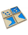 Образователен комплект Smart Baby - Монтесори релефни плочки на земни форми, 4 броя - 1t