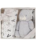 Одеяло с играчка Cangaroo - Grey bear, 90 x 75 cm - 2t