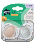 Ортодонтични  залъгалки Tommee Tippee - Night Time, 0-6 м, 2 броя, облаче - 6t