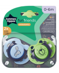 Ортодонтични залъгалки Tommee Tippee - Fun Friends, 0-6 м, 2 броя, Мече/Катерица - 6t