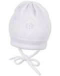 Памучна плетена детска шапка Sterntaler - 51 cm, 18-24 месеца, бяла - 1t