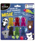 Пастелки за малки деца Kidea - 6 цвята, животинки  - 1t