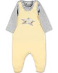 Памучен бебешки гащеризон с блузка Sterntaler - Жълто пате, 50 cm, 0-2 месеца - 1t