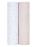 Памучни пелени Lassig - Friends, Chinchilla , 120 х 120 cm, 2 броя - 2t