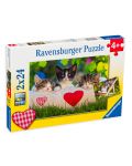 Пъзел Ravensburger от 2 x 24 части - Спящи котета - 1t