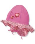 Памучна лятна шапка с UV 30+ защита Sterntaler - Розови пеперуди, 45 cm - 1t