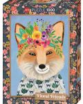 Пъзел Heye от 1000 части - Дружелюбна лисица с цветя - 1t