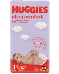 Пелени Huggies Ultra Comfort - Размер 3, 4-9 kg, 56 броя - 1t