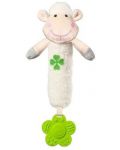 Писукаща играчка с гризалка Babyоno- Овца, бяла - 1t