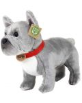 Плюшена играчка Rappa Еко приятели - Куче Френски булдог, стоящ, сив, 30 cm - 2t