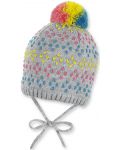 Плетена зимна шапка с пискюл Sterntaler - 41 cm, 4-5 месеца, сива - 1t