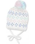  Плетена шапка с пискюл Sterntaler - 41 cm, 4-5 месеца, бяло-розова - 1t