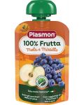 Плодова закуска Plasmon - Ябълка с  боровинка, 100 g - 1t