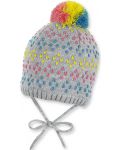 Плетена шапка с пискюл Sterntaler - 49 cm, 12-18 месеца, сива - 1t
