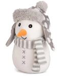 Плюшена играчка Амек Тойс - Снежко със сива шапка и шал, 19 cm - 1t