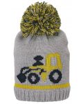 Плетена зимна шапка Sterntaler - Трактор, 53 cm, 2-4 години, сива - 1t