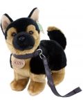 Плюшена играчка Rappa Еко приятели - Куче Немска овчарка с каишка, стоящо, 23 cm - 1t