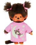 Плюшена играчка Monchhichi - Маймунка, със светеща в тъмното блузка, 20 cm - 1t