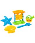 Плажен комплект Polesie Toys - Мелница, 5 части, асортимент - 3t