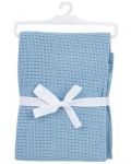 Плетено одеяло от памук Baby Dan - Dusty Blue, 75 x 100 cm - 1t