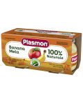 Плодово пюре Plasmon - С банан и ябълка, 6м+, 2 х 80 g - 1t