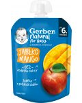 Плодово пюре Nestle Gerber - Пауч с манго и ябълка, 6м+, 80 g - 1t