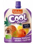 Плодов мус Vitabio - Ябълка, манго, ананас и ацерола, 90 g - 1t