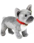 Плюшена играчка Rappa Еко приятели - Куче Френски булдог, стоящ, сив, 30 cm - 1t