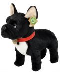Плюшена играчка Rappa Еко приятели - Куче Френски булдог, стоящ, черен, 30 cm - 1t