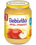 Плодово пюре Bebivita – Ябълка и праскова, 190 g  - 1t