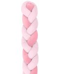 Плетен плюшен обиколник KikkaBoo - 3 плитки, 210 cm, Pink - 1t