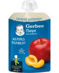 Плодова закуска Nestle Gerber Natural - Пауч с ябълки и кайсии, 150 g - 1t