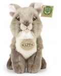 Плюшена играчка Rappa Еко приятели - Сиво Зайче, седящо, 18 cm - 2t