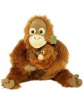 Плюшена играчка Rappa Еко приятели - Орангутан 28 cm, бебе 15 cm  - 1t