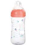 Полипропиленова бутилка Bebe Confort - Emotion, Sweet Bunny, 270 ml, розова - 1t
