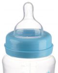 Полипропиленово шише за хранене с широко гърло с биберон Zizito - Little Angel, синьо, 125 ml - 3t