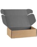 Подаръчна кутия Giftpack - 33 x 18.5 x 9.5 cm, крафт и сиво - 4t