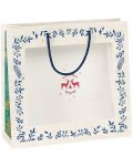 Подаръчна торбичка Giftpack - Bonnes Fêtes, 35 x 13 x 33 cm, със сини дръжки - 1t