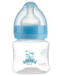 Полипропиленово шише за хранене с широко гърло с биберон Zizito - Little Angel, синьо, 125 ml - 1t